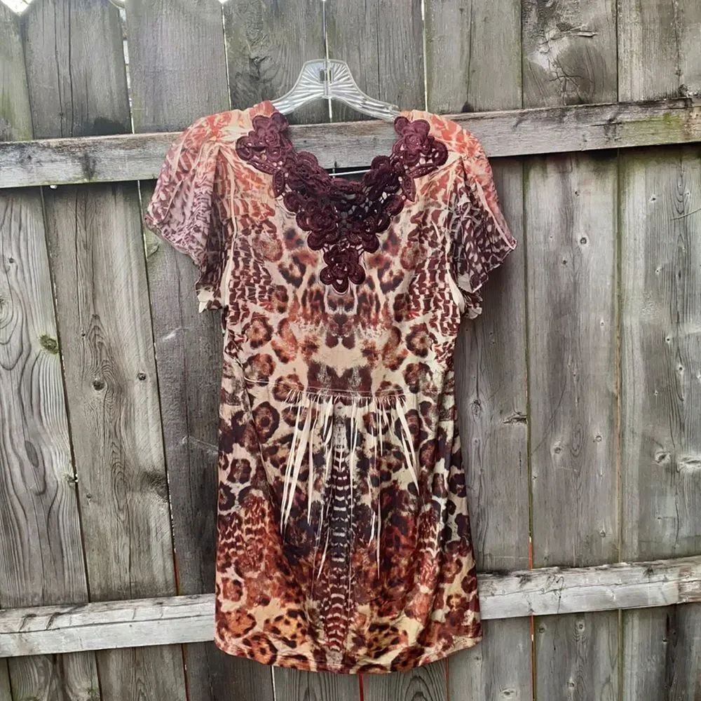 Leopard print tunic sz. M